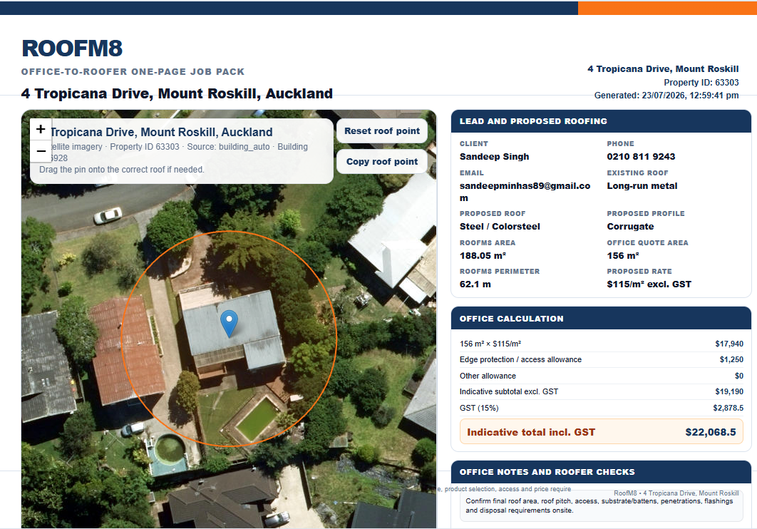 RoofM8 interface or architecture preview
